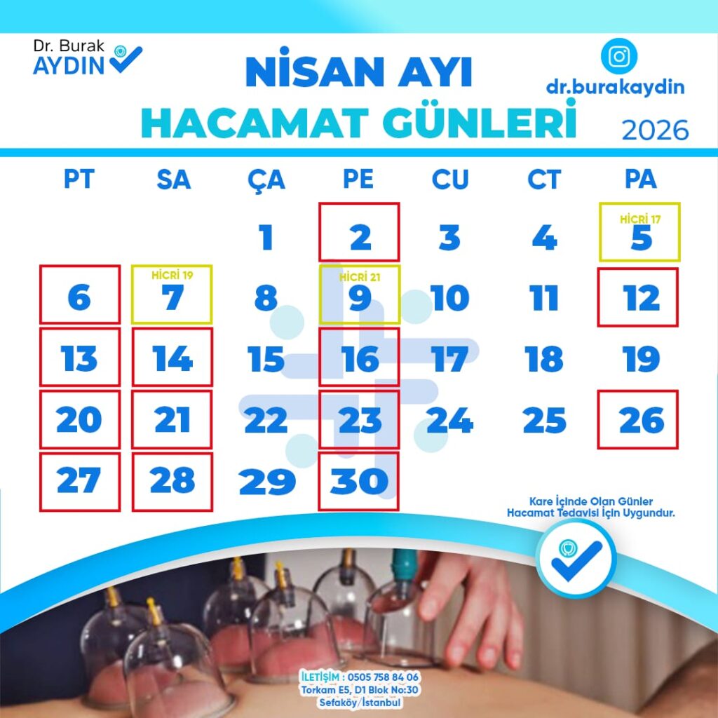 2026 Nisan Ayı Hacamat Günleri